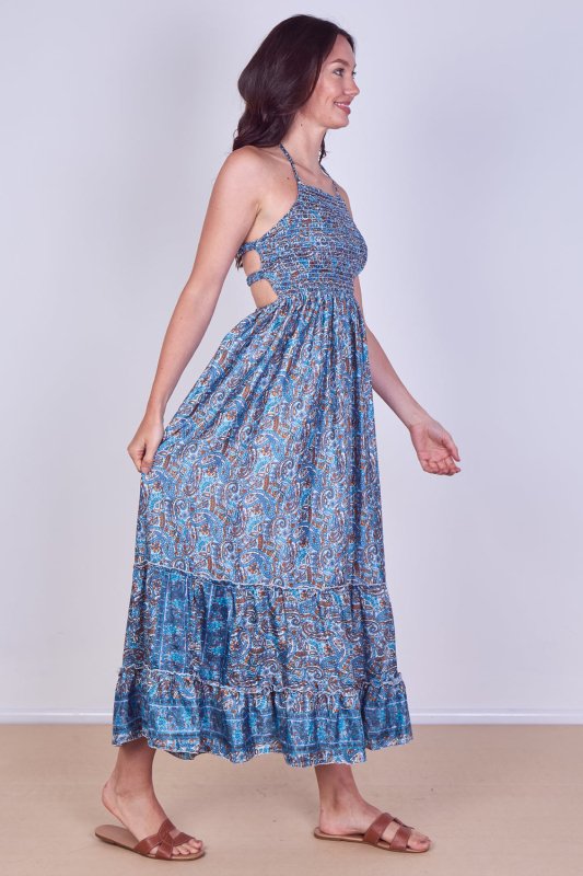 Boho Paisley Halterneck Maxi Dress - Dresses - British D'sire
