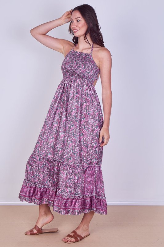 Boho Paisley Halterneck Maxi Dress - Dresses - British D'sire