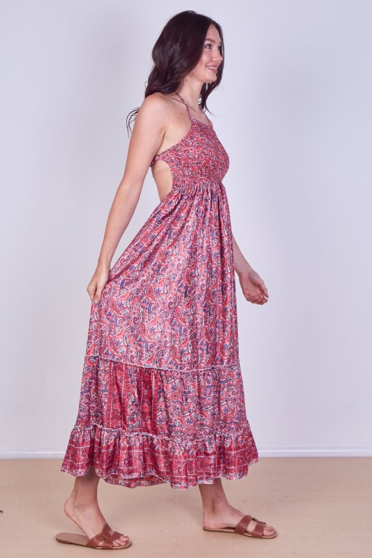 Boho Paisley Halterneck Maxi Dress - Dresses - British D'sire