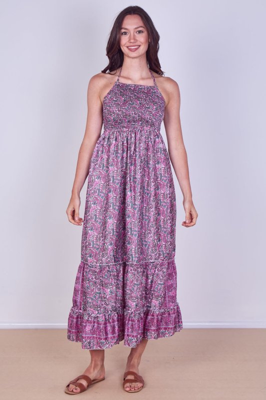 Boho Paisley Halterneck Maxi Dress - Dresses - British D'sire