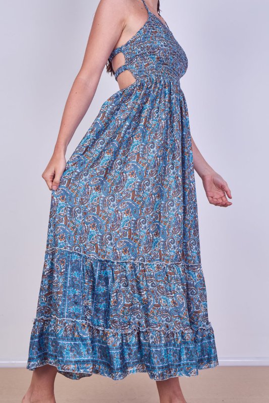 Boho Paisley Halterneck Maxi Dress - Dresses - British D'sire