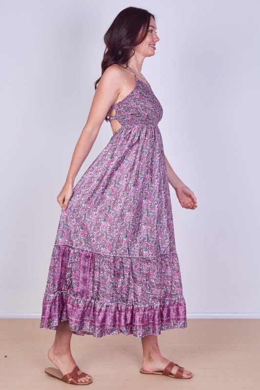 Boho Paisley Halterneck Maxi Dress - Dresses - British D'sire