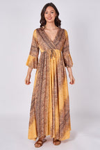 Boho Paisley Maxi Dress – Adjustable Tie Waist - Dresses - British D'sire