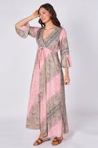 Boho Paisley Maxi Dress – Adjustable Tie Waist - Dresses - British D'sire