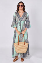 Boho Paisley Maxi Dress – Adjustable Tie Waist - Dresses - British D'sire