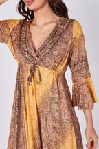 Boho Paisley Maxi Dress – Adjustable Tie Waist - Dresses - British D'sire