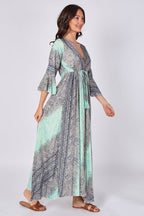 Boho Paisley Maxi Dress – Adjustable Tie Waist - Dresses - British D'sire