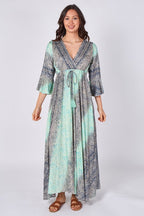Boho Paisley Maxi Dress – Adjustable Tie Waist - Dresses - British D'sire
