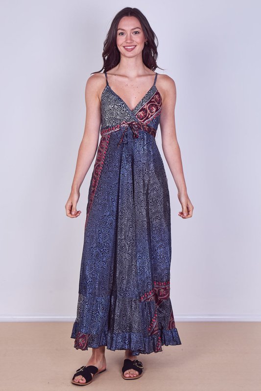 Boho Paisley Tie - Front Maxi Dress - Dresses - British D'sire
