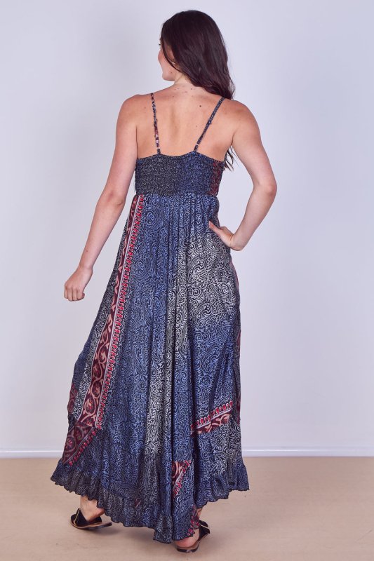 Boho Paisley Tie - Front Maxi Dress - Dresses - British D'sire