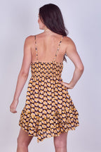 Boho Printed Cotton Mini Dress – Lightweight Summer Strappy Dress - Dresses - British D'sire