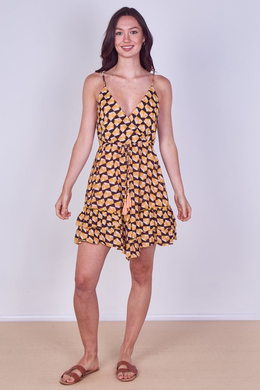 Boho Printed Cotton Mini Dress – Lightweight Summer Strappy Dress - Dresses - British D'sire