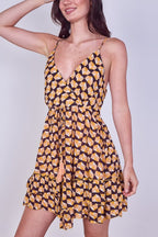 Boho Printed Cotton Mini Dress – Lightweight Summer Strappy Dress - Dresses - British D'sire