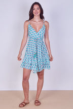 Boho Printed Cotton Mini Dress – Lightweight Summer Strappy Dress - Dresses - British D'sire