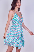 Boho Printed Cotton Mini Dress – Lightweight Summer Strappy Dress - Dresses - British D'sire