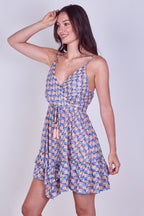 Boho Printed Cotton Mini Dress – Lightweight Summer Strappy Dress - Dresses - British D'sire