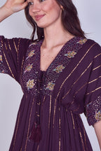 Boho Sequin leaf Embroidered Maxi Dress - Dresses - British D'sire