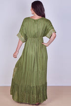 Boho Sequin leaf Embroidered Maxi Dress - Dresses - British D'sire