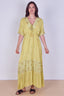 Boho Sequin Square Embroidered Maxi Dress - Dresses - British D'sire