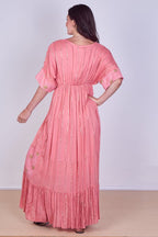 Boho Sequin Square Embroidered Maxi Dress - Dresses - British D'sire