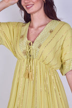 Boho Sequin Square Embroidered Maxi Dress - Dresses - British D'sire