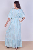 Boho Sequin Square Embroidered Maxi Dress - Dresses - British D'sire