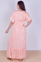 Boho Sequin Swirl Embroidered Maxi Dress - Dresses - British D'sire