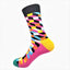Colorful patterned sock on a white background