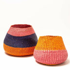 Bolo Colour Block Baskets (Navy/Pink/Orange) - basket - British D'sire
