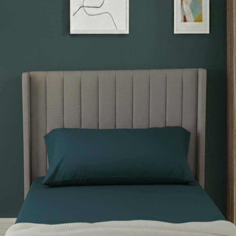 Bolster Support Pillow Pillowcase Plain Dyed Pillow Linen Easy Care - Double 4FT6inch - Black - British D'sire