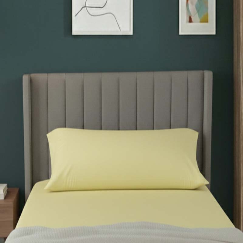 Bolster Support Pillow Pillowcase Plain Dyed Pillow Linen Easy Care - Super King 6FT - Mustard - British D'sire