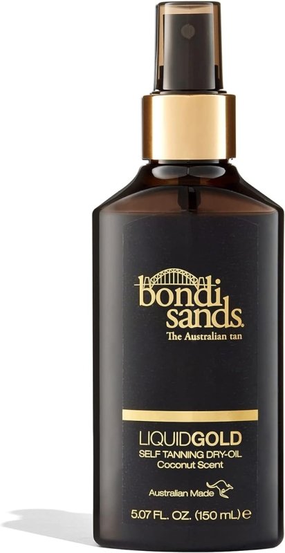 Bondi Sands Liquid Gold Self-Tanning Dry Oil | Ultra Nourishing No Wash Off Formula Gives Skin a Long-Lasting Golden Tan, Enriched with Argan Oil, Vegan + Cruelty , Coconut Scent | 150 mL/5.07 Oz - British D'sire