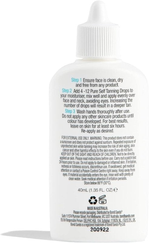 Bondi Sands PURE Self-Tanning Drops | Hydrating, Concentrated Formula Gives a Buildable, Customisable Glow, Enriched with Hyaluronic Acid and Vitamins C + E, Vegan + Cruelty Free | 40 mL/1.35 Oz - British D'sire