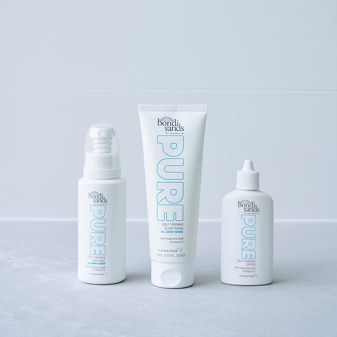 Bondi Sands PURE Self-Tanning Face Mist | Hydrating Lightweight Formula Gives a Natural Golden Glow, Enriched with Hyaluronic Acid, Vitamin C, and Vitamin E, Vegan + Cruelty Free | 70 mL/2.36 Oz - British D'sire