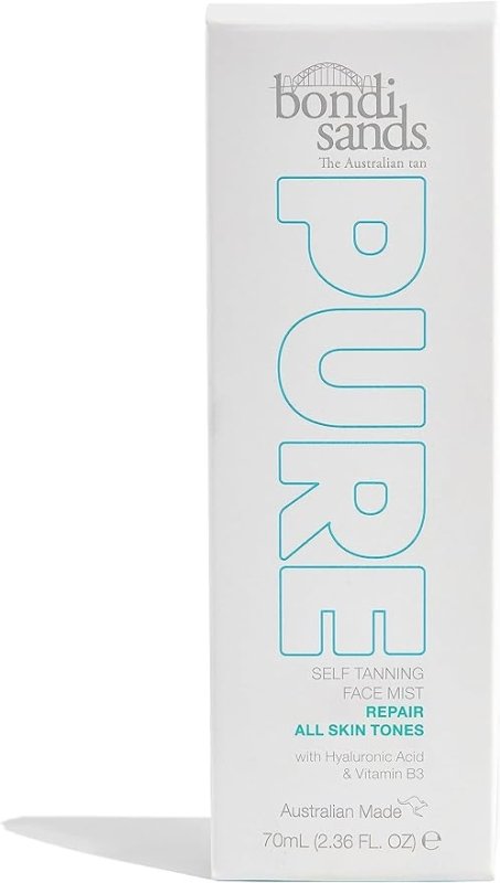 Bondi Sands Pure Self Tanning Face Mist Repair | Hyaluronic Acid & Vitamin B3 Formula Provides Hydrated, Glowing Skin, Non-Comedogenic, Dermatologically Tested, Vegan + Cruelty Free | 70 mL/2.36 Oz - British D'sire