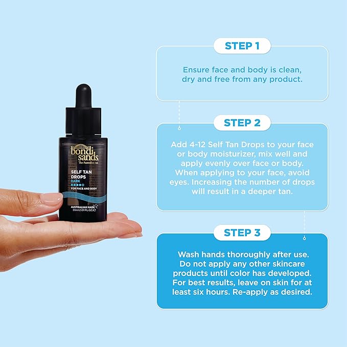 Bondi Sands Self Tan Drops - Dark 30mL | Customisable Glow | Suitable for Sensitive Skin | Vegan + Cruelty Free |30ml/1.01 FL OZ Secondary image