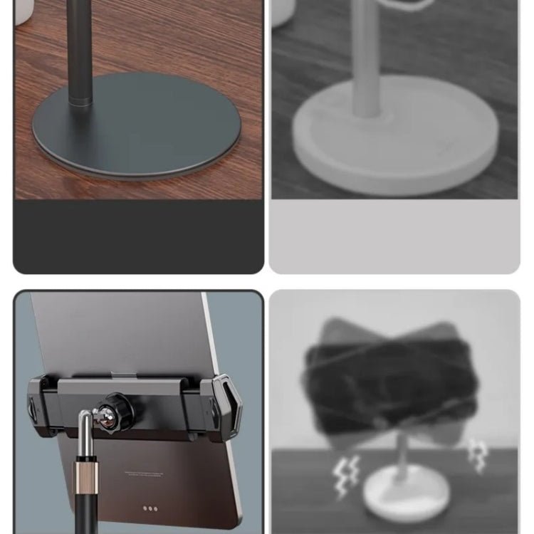 Boneruy P21 Lifting Adjustable Rotating Phone Tablet Desktop Holder(White) - British D'sire