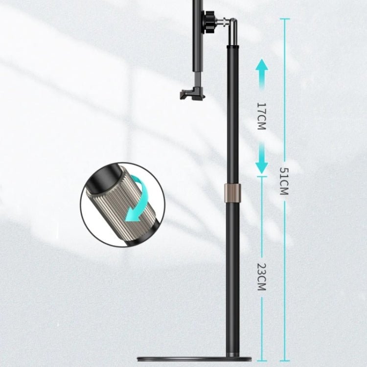 Boneruy P21 Lifting Adjustable Rotating Phone Tablet Desktop Holder(White) - British D'sire