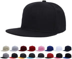 Boolavard Classic Snapback Hat Cap Hip Hop Style Flat Bill Blank Solid Color Adjustable Size - Hats & Caps - British D'sire