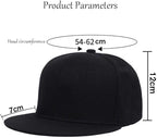 Boolavard Classic Snapback Hat Cap Hip Hop Style Flat Bill Blank Solid Color Adjustable Size - Hats & Caps - British D'sire