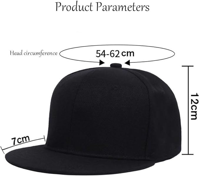 Boolavard Classic Snapback Hat Cap Hip Hop Style Flat Bill Blank Solid Color Adjustable Size - Hats & Caps - British D'sire