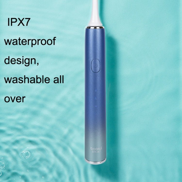 Boorui BR - X7 Smart USB Electric Adults Toothbrush Gradient Oral Hygiene Ultrasonic Toothbrush(Blue) - British D'sire
