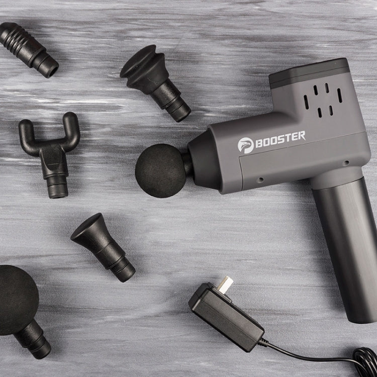 Booster T Deep Muscle Relaxation Massage Gun,EU Plug 2500mAh With 6 Massage Head(Gray) - British D'sire