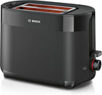 Bosch MyMoment Delight TAT2M123GB - Compact 2 - Slice Toaster with Reheat/Defrost, Integrated Bun Warmer, Auto Shut - Off, High Lift and Crumb Tray, in Matte Black - Toaster - British D'sire