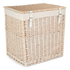 Boutique White Wash Storage Laundry Hamper With Lining - Laundry Baskets - British D'sire