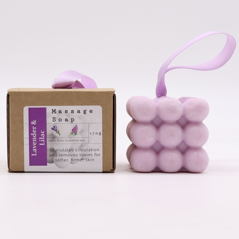 Boxed Single Massage Soaps - Lavender & Lilac - Boxed Single Massage Soaps - British D'sire