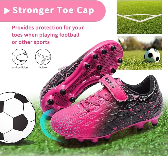 Boys Football Boots Shoes Kids Girls FG/AG Soccer Athletics Training Sport Running Shoes Profession Competition Teenager Indoor Outdoor Cleats Sneakers for Unisex - Kids shoes - British D'sire