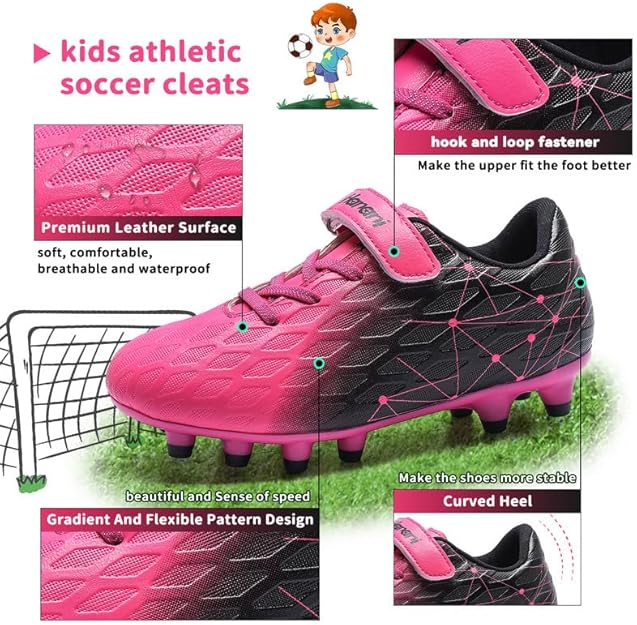 Boys Football Boots Shoes Kids Girls FG/AG Soccer Athletics Training Sport Running Shoes Profession Competition Teenager Indoor Outdoor Cleats Sneakers for Unisex - Kids shoes - British D'sire
