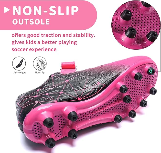 Boys Football Boots Shoes Kids Girls FG/AG Soccer Athletics Training Sport Running Shoes Profession Competition Teenager Indoor Outdoor Cleats Sneakers for Unisex - Kids shoes - British D'sire