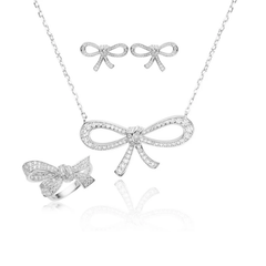 Brand new high quality pure silver bow necklace fashion design jewellery necklace - Necklaces & Pendants - British D'sire